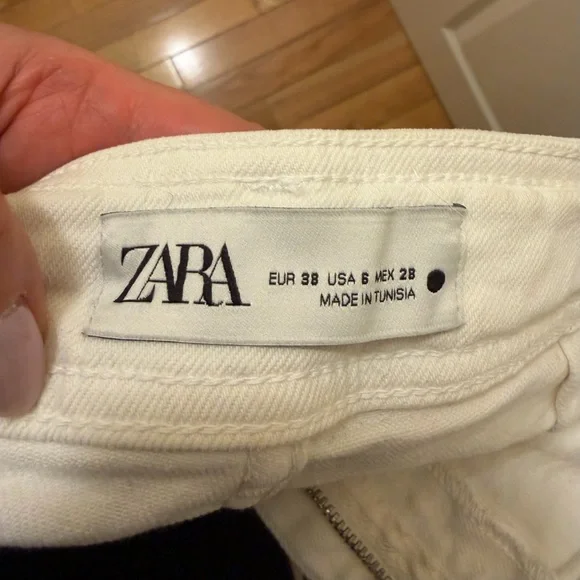 Zara Marine cropped high waisted jeans in white cotton - Picture 8 of 11